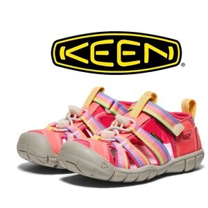 KEEN Kids' Seacamp II CNX Water Sandals Pink Rainbow Waterproof Shoes Size 13